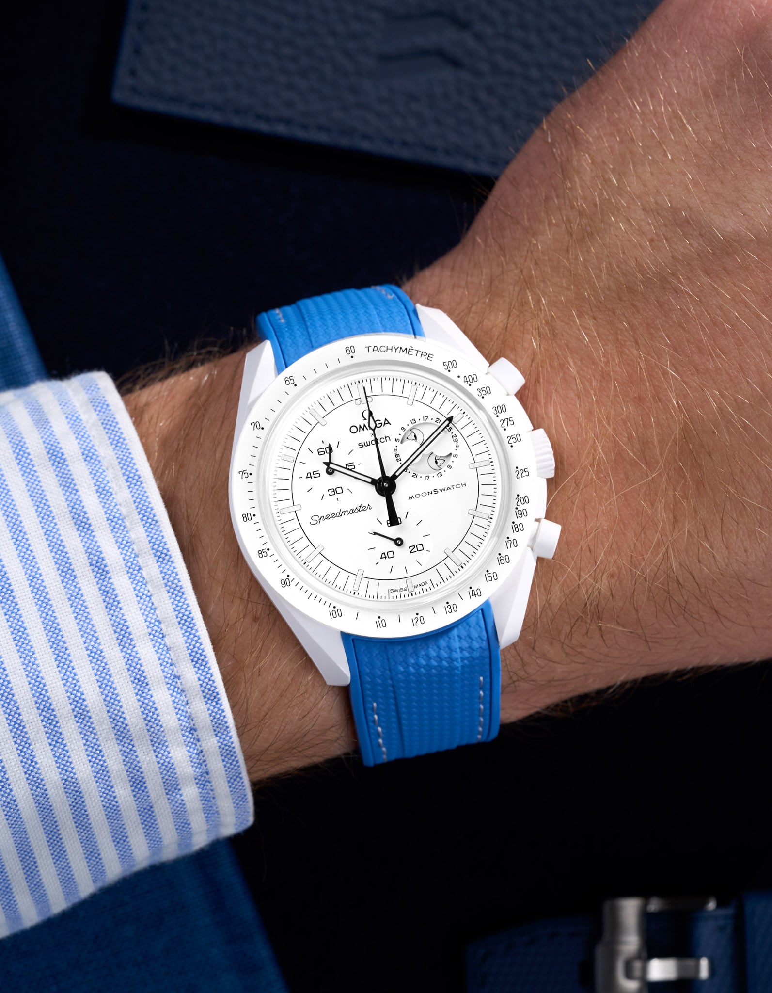 Curved Vertech Rubber Strap - Neptune Blue