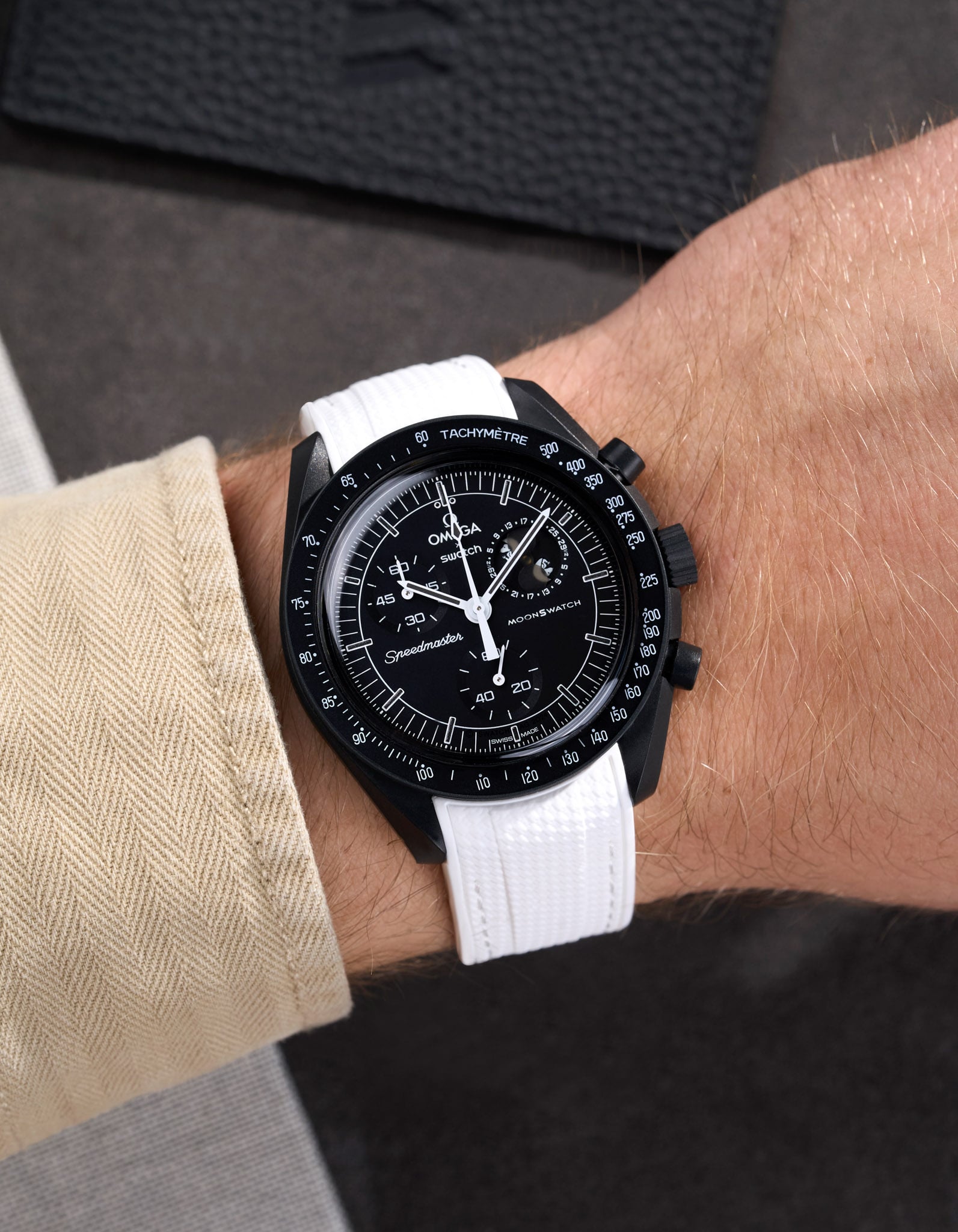 Curved Vertech Rubber Strap - White