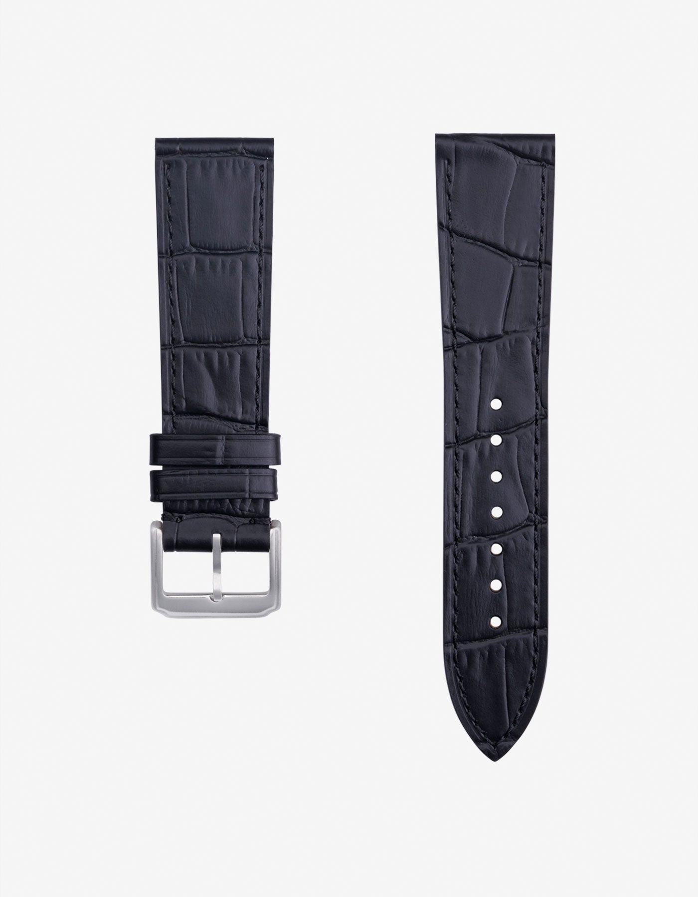 Black Embossed Alligator Leather Strap 18mm-21mm