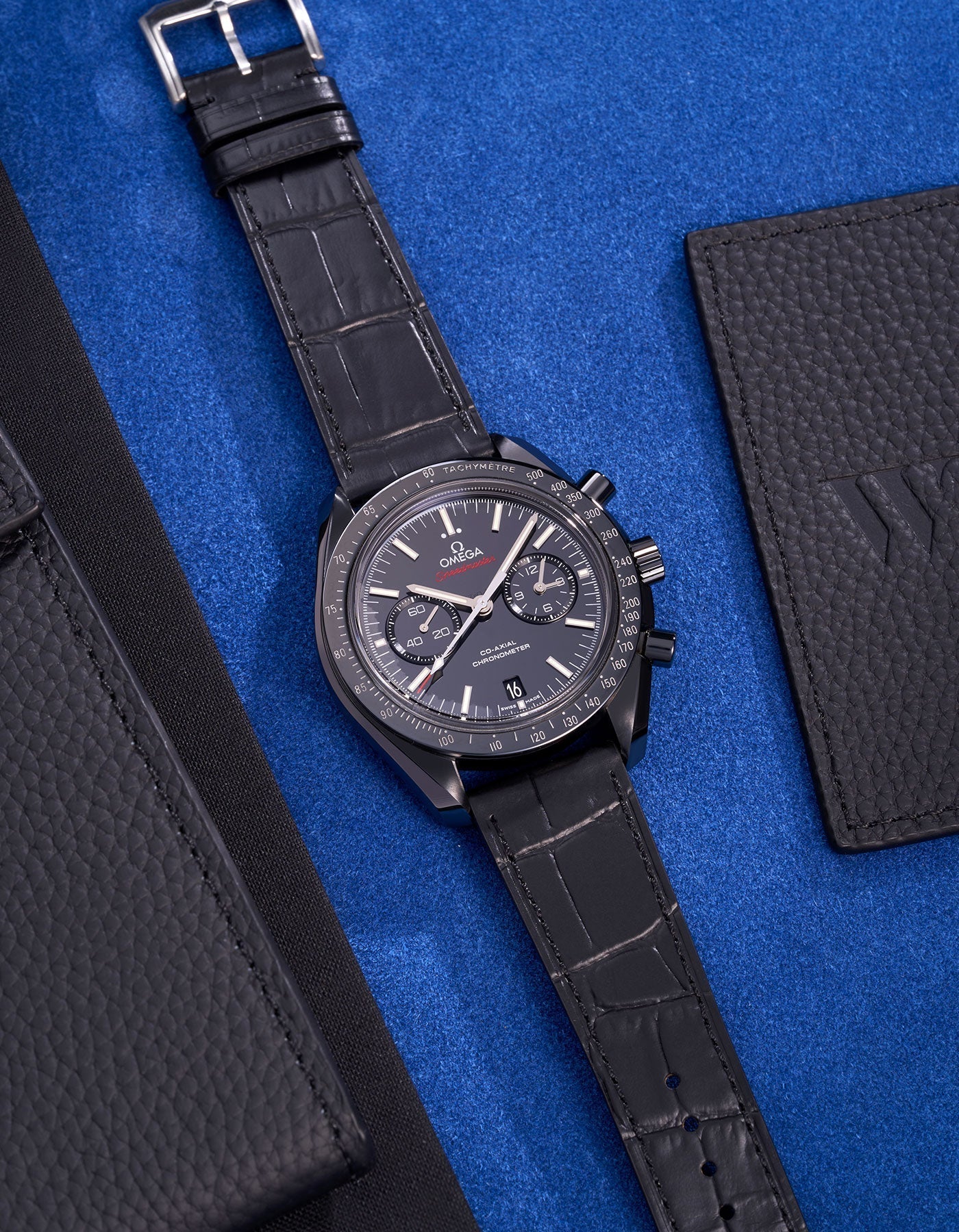 Black Embossed Alligator Leather Strap 18mm-21mm