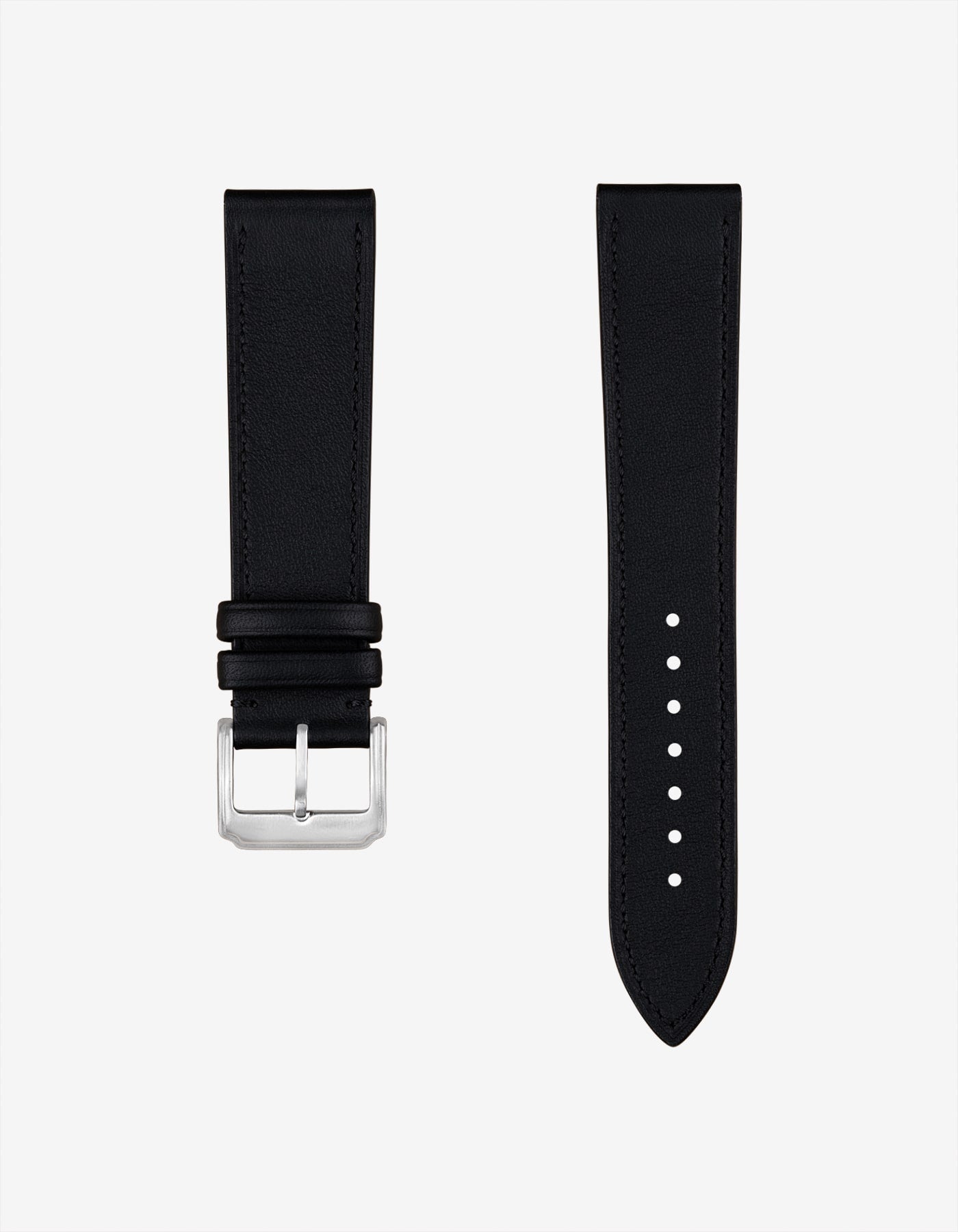 Black Cowhide Leather Strap 17mm-21mm
