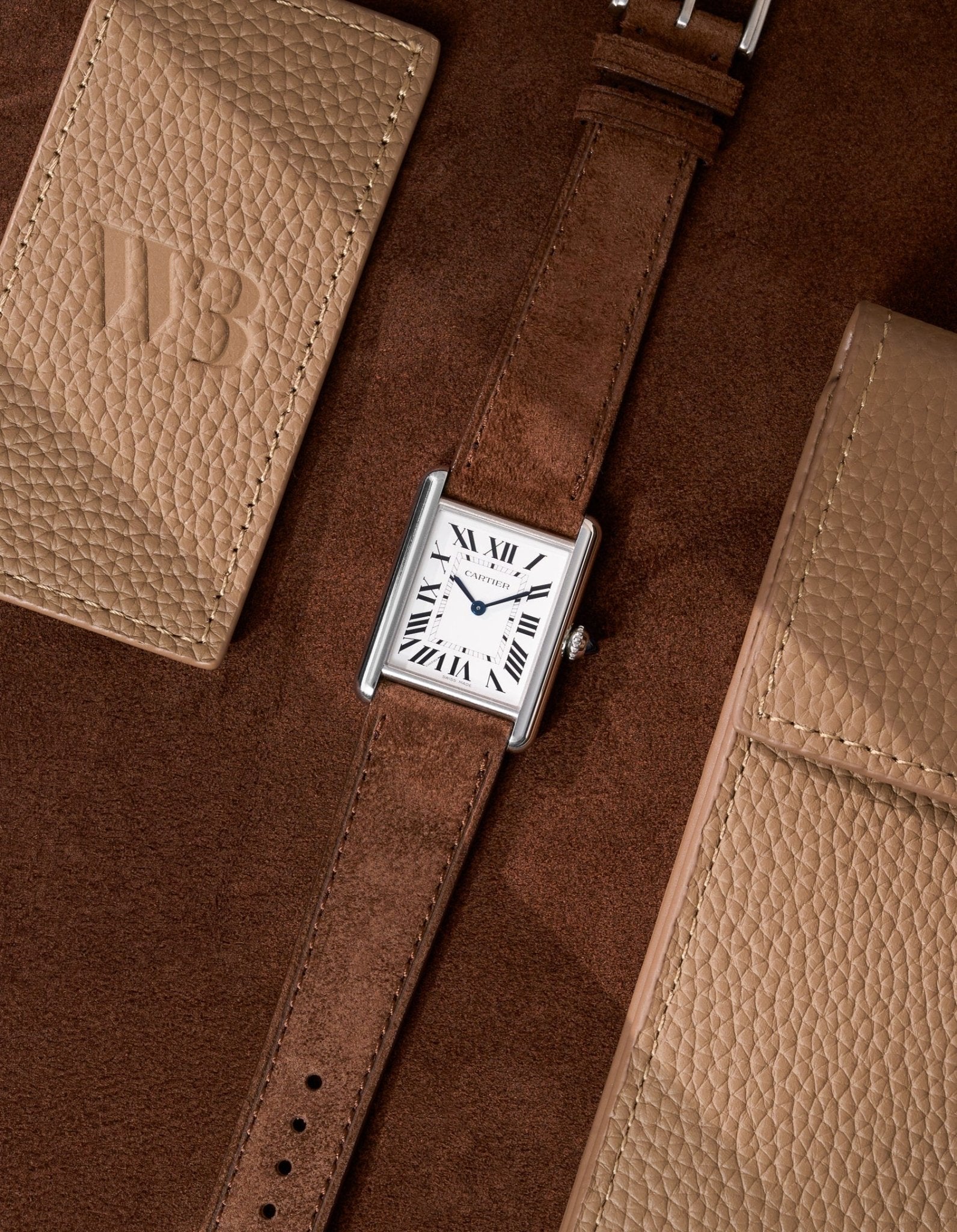 Brown Suede Leather Strap - 17-21mm
