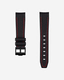 Bracelet en caoutchouc Vertech incurvé - Coutures noires et rouges
