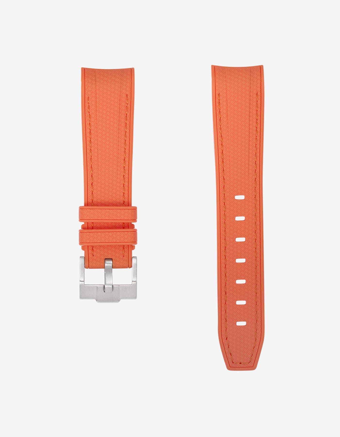 Curved Vertech Rubber Strap - Lava Orange