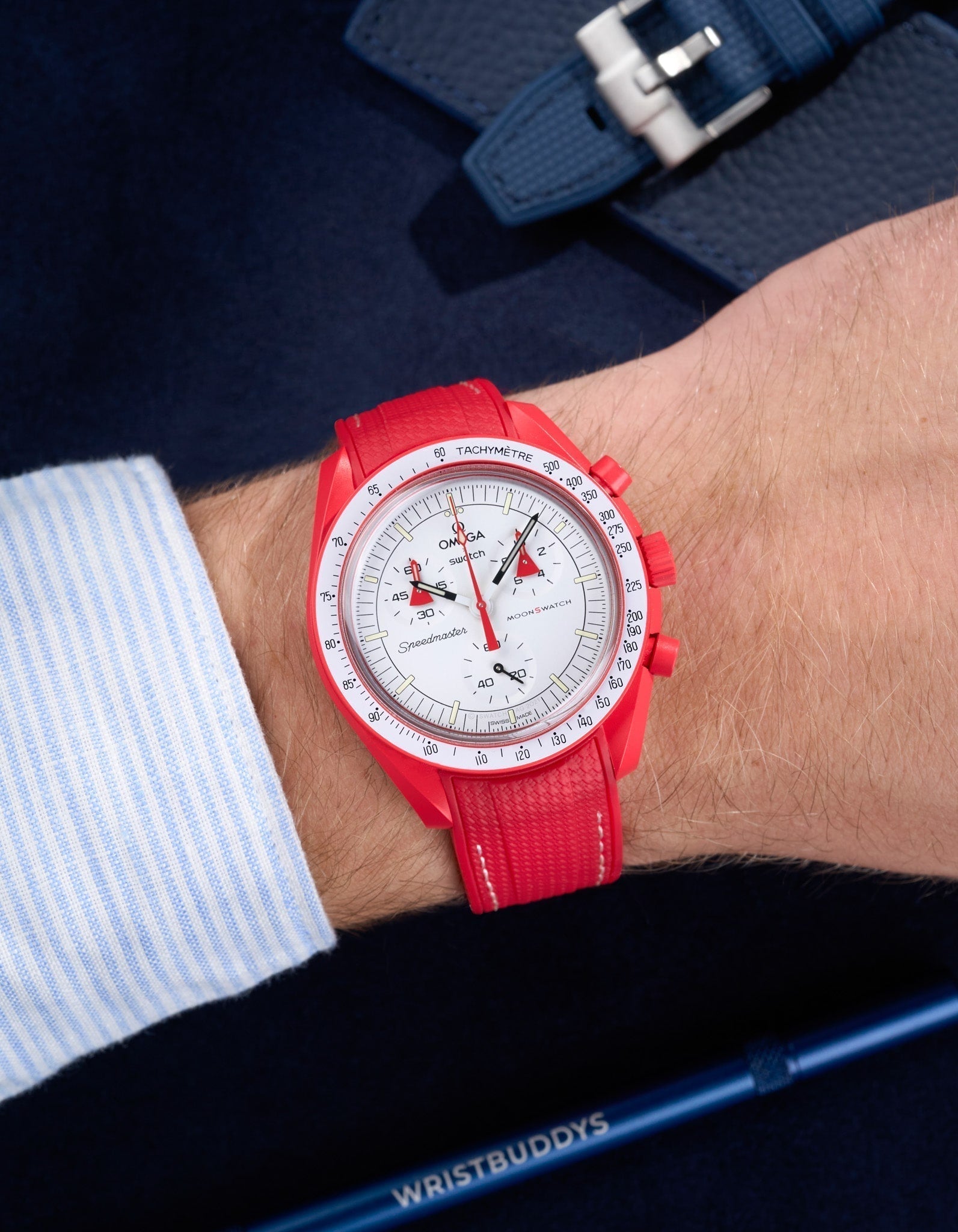 Curved Vertech Rubber Strap - Red