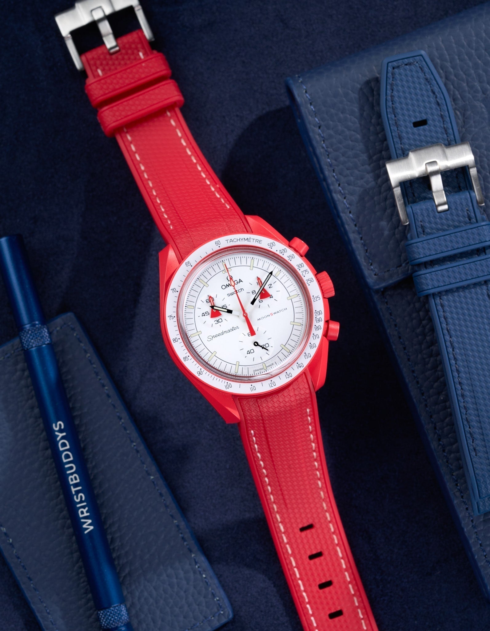 Curved Vertech Rubber Strap - Red