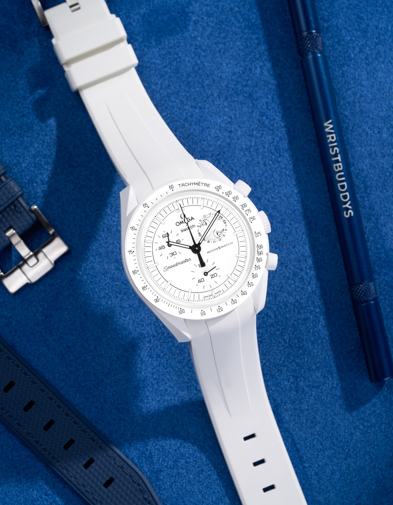 Curved Rubber Strap - White